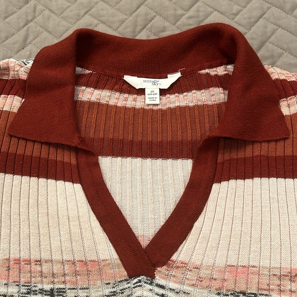 Terra & Sky Polo Sweater Dress/ 2X - Picture 7 of 15